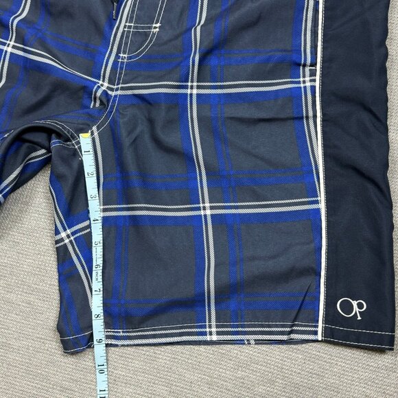 Ocean Pacific Mens Multicolor Plaid Board Shorts Drawstring Waist Lined Size L - Picture 10 of 11